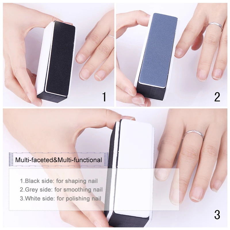 1Pc 4-Steps Nail Art File Buffer Grinding Sanding Block Buffer Colorful Nail File Nail Art Care Tool