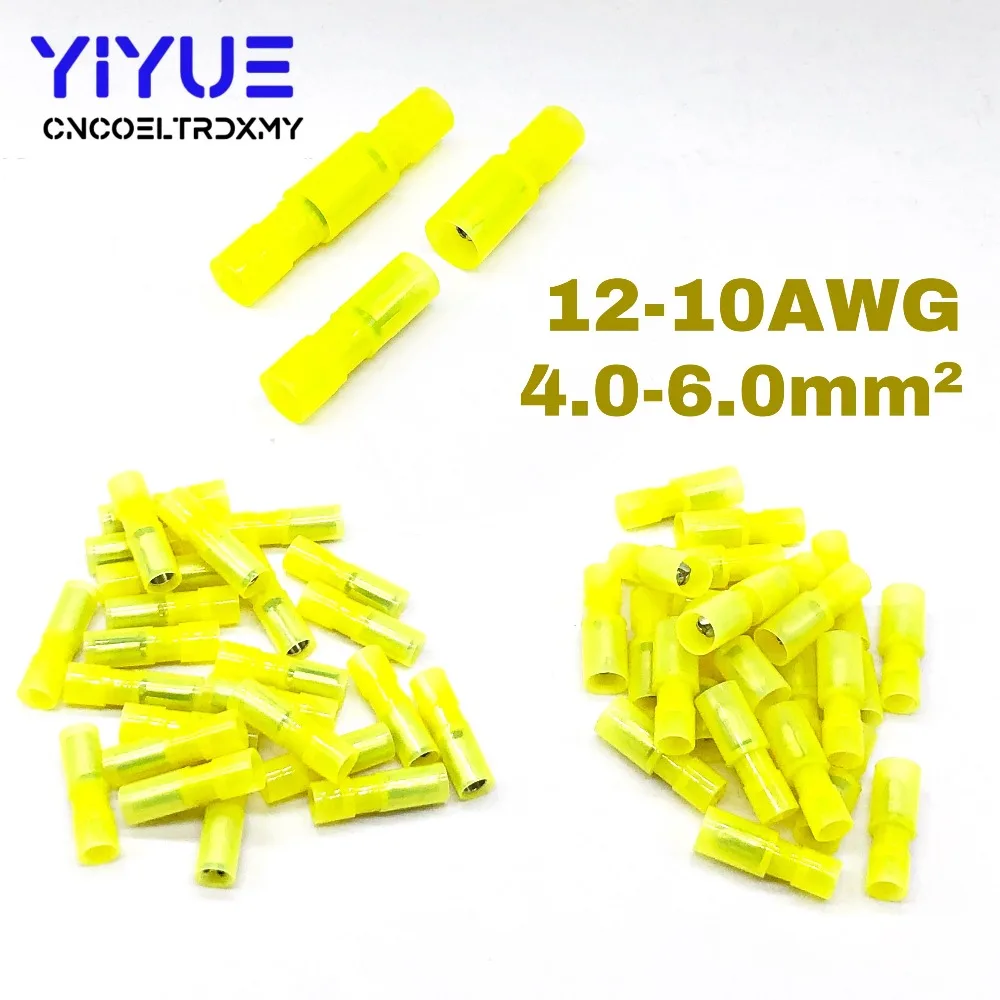

50Pcs Bullet Wire electrical Connector Male Female Crimp Insulation Nylon Cable Terminals Yellow MRFNY5.5-156 Car Terminator