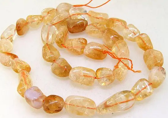 

Unique Pearls jewellery Store Natural Citrine Nugget Quartz Crystal Beads Gemstone 8mm-12mm 15'' Full One Strand LC3-230