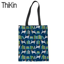 THIKIN милые девушки Джек Рассел терьер печать книга сумки дамы складные сумки для покупок Для женщин, сумка через плечо, сумка тоут женские Bolsa