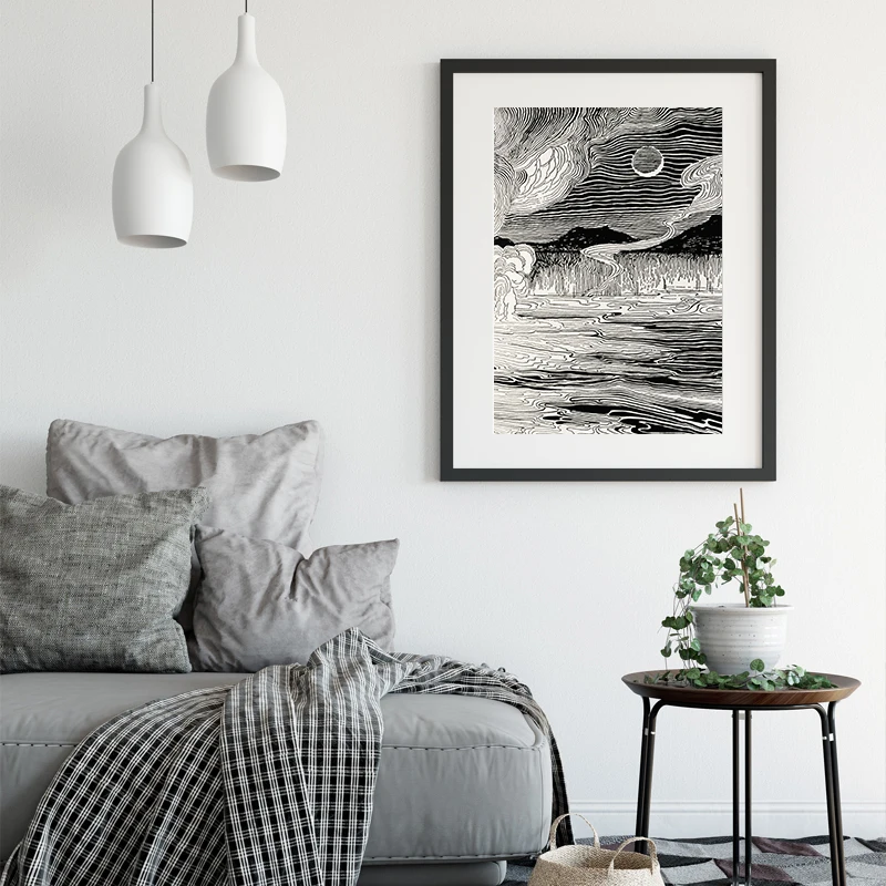 Us 3 95 50 Off Posters And Prints Black And White Primitive Life Canvas Painting For Living Room Modern Study Room Abstract Wall Art Decoration In