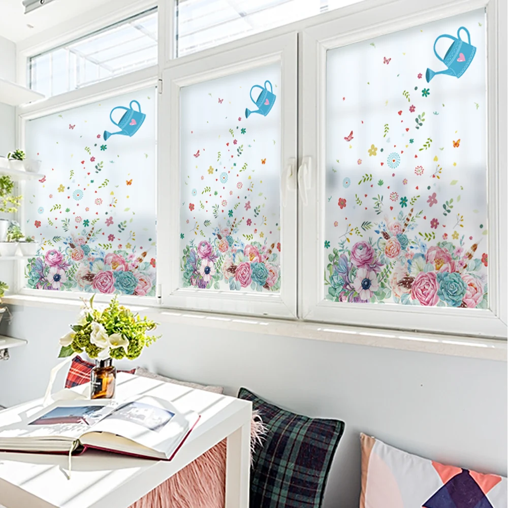 

Stained Static Cling Window Film Frosted Privacy Glass Sticker Home Decor Digital print BLT1267 Summer night feel like Smoke