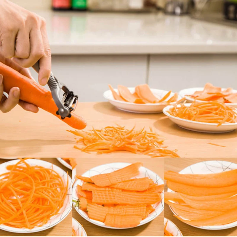 

FUNBAKY 3 in 1 Rotary Fruit Vegetable Carrot Potato Peeler Zesters Multifunctional Cutter Grater Kitchen Tools Accessories