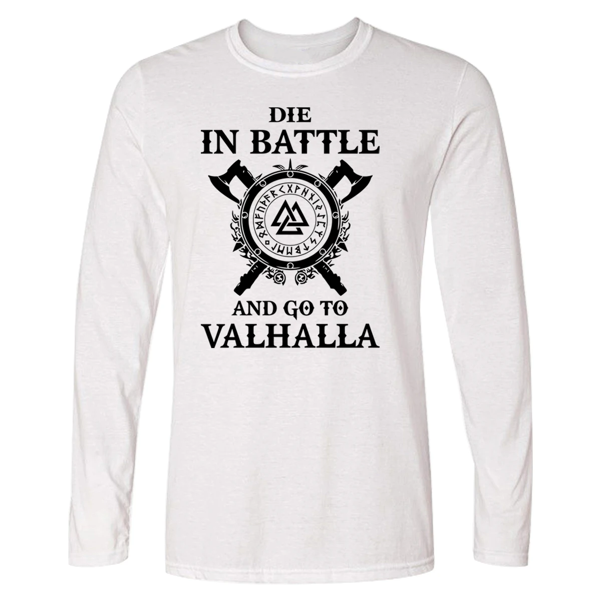 

Odin Vikings T Shirt Men Die In Battle And Go To Valhalla Long Sleeve T-Shirt Mens Autumn Spring 100% Cotton Breathe T Shirts