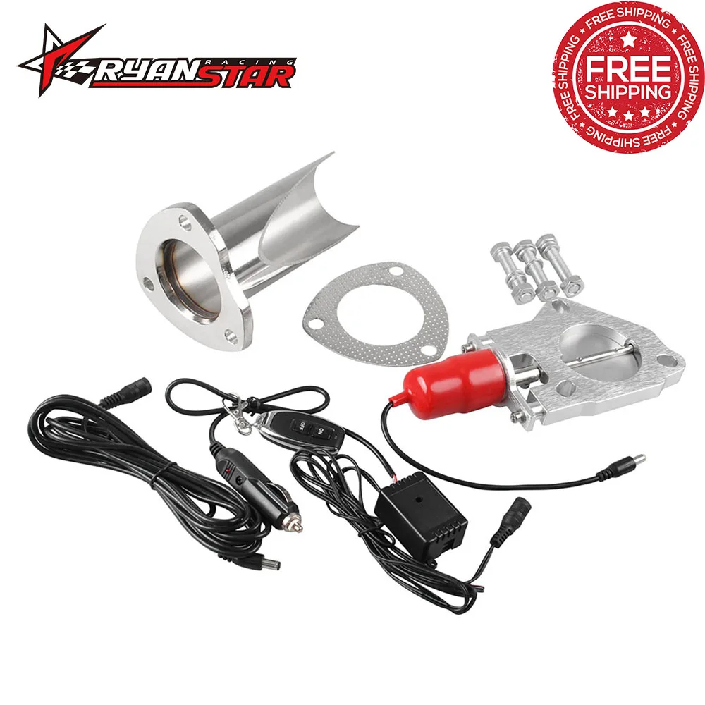Ryanstar 2.25" 2.5" 3" Electric Stainless Exhaust Cutout Exhaust