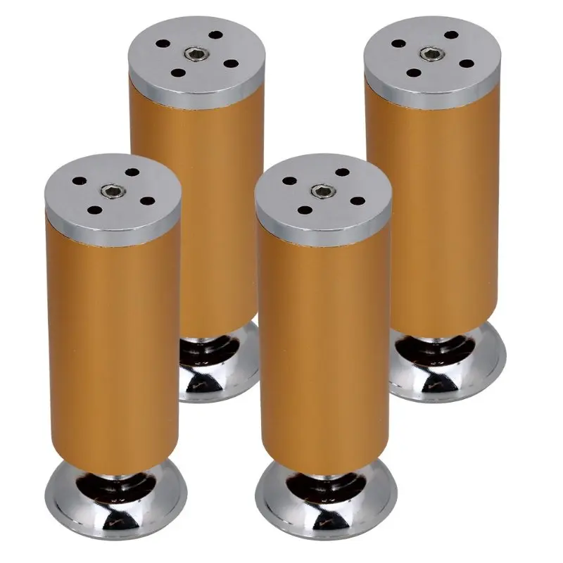

4pcs Chrome Metal Furniture feet Cabinet foot Table Bed Sofa Wardrobe Corner Legs Golden and Silver Matte Finish 50 x 150mm