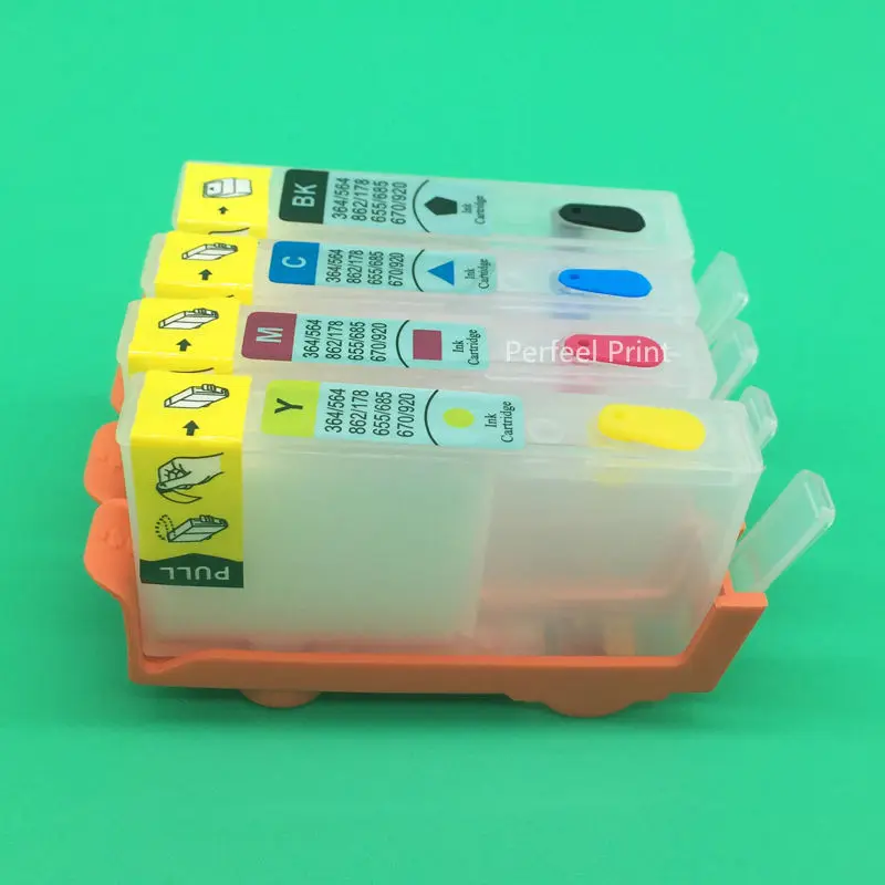 

4PCS For HP178 Empty Refillable Cartridge With Chip For HP Photosmart 5510 5515 6510 7510 3520 B109a B109n B110a B209a B210a