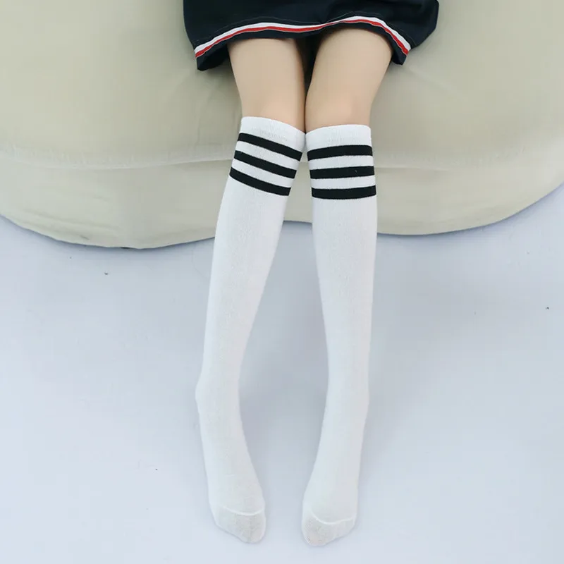 New Sport Kids Knee High Warm Cute Socks Boy Girl Rainbow Striped Tube