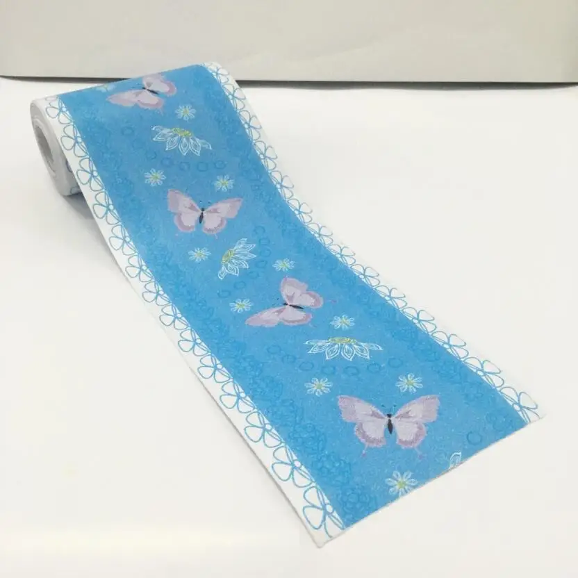 

Cartoon Butterfly Floral Wall Borders Kids Room Wall Decor Baseboard Sticker Muursticker Bathroom Kitchen Decoration ZE067