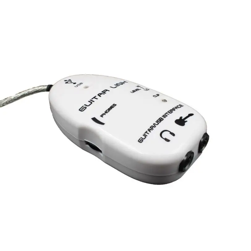 Белый Черный адаптер электрогитары к USB интерфейсный кабель для ПК Mac Recordin Z1019 Прямая поставка - Цвет: Белый