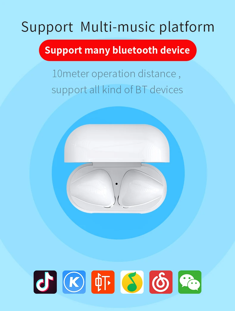 Мини наушники I8mini V5.0 двойные с зарядным устройством стереогарнитура Bluetooth для