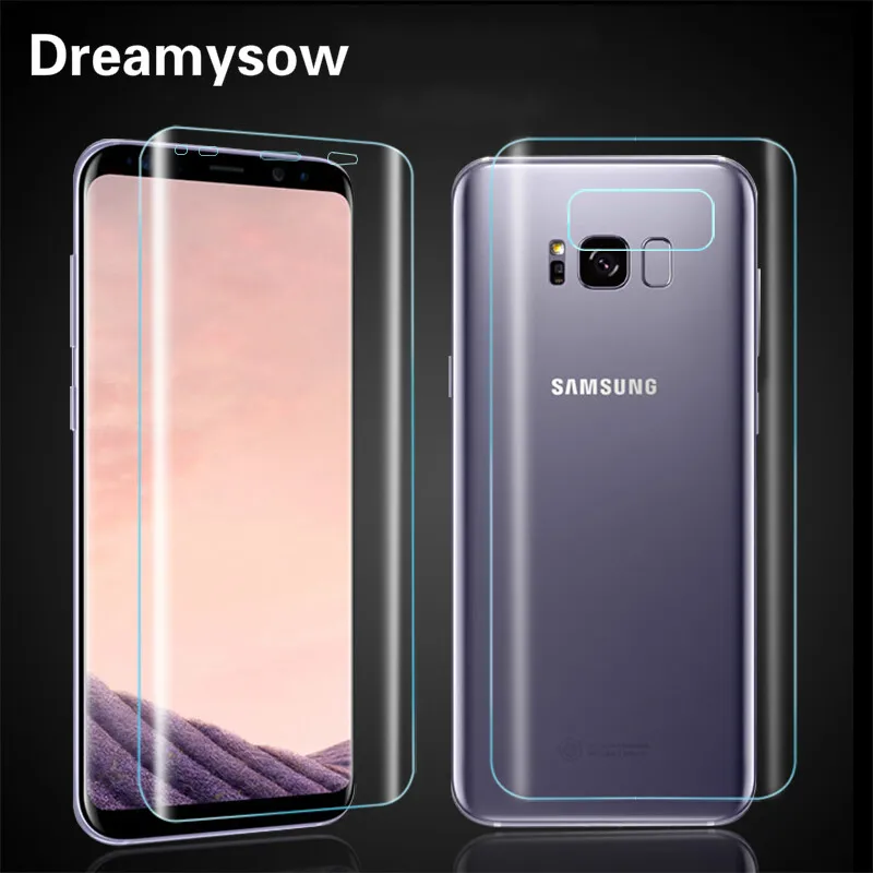 Новинка! 2 шт задняя + передняя 3D изогнутая мягкая ПЭТ пленка для Samsung Galaxy S7 edge Note 8 9