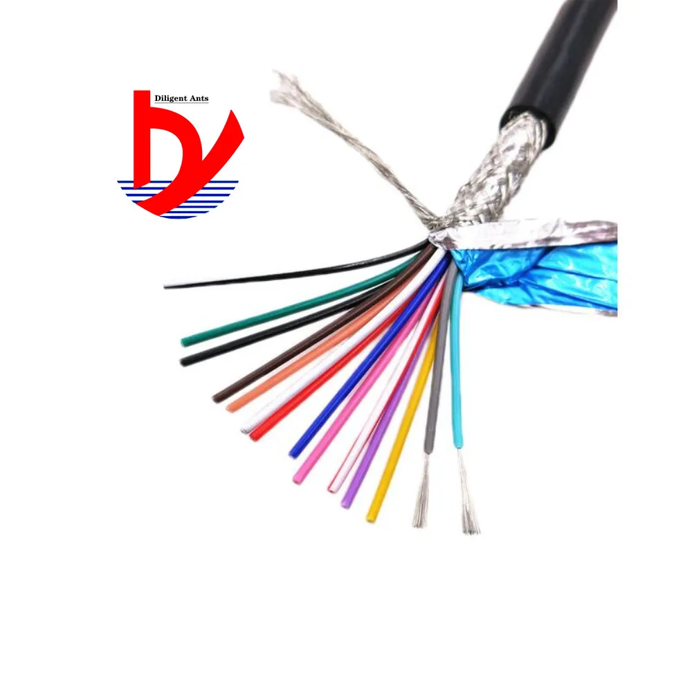 24AWG 0.2mm2 multi-core shielded cable RVVP 2/3/4/5/6/7/8/10/12/14/16/20/24 anti-interference control line inverter and signal l