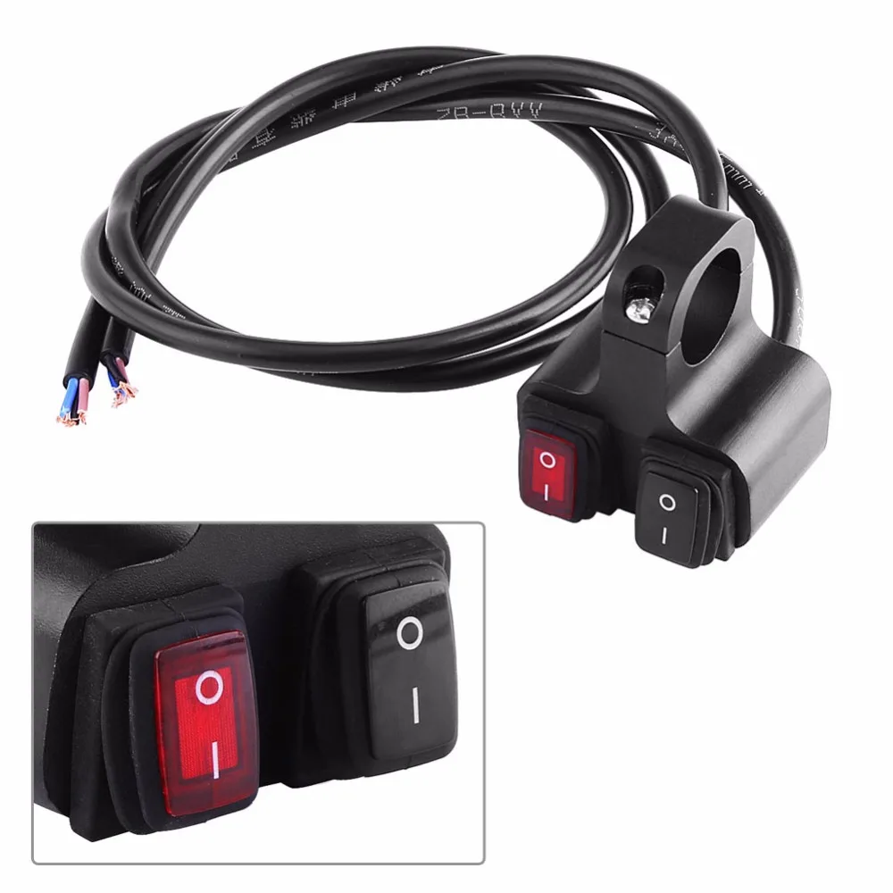 Motorcycle Motorbike Handlebar Headlight Spotlight On Off Dual Switch 12v 16a Cnc Aluminum
