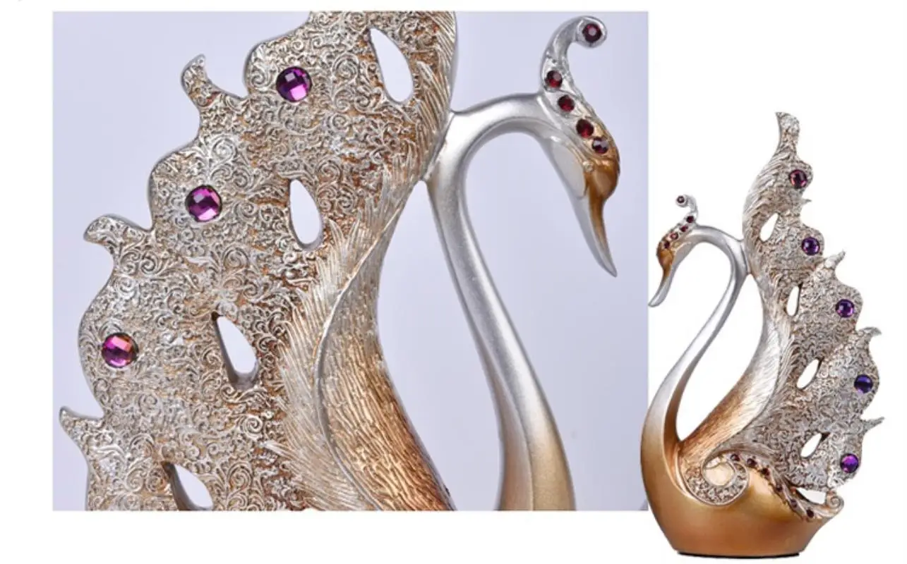 Creative Couple Swan Decoration Home Furnishing Living Room TV Cabinet Decoration Wedding Gift Wedding Gift