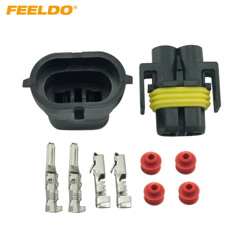 

FEELDO 10Set Car Motorcycle H8/H9/H11/880/881 Waterproof DIY Male Female Quick Adapter Connector Terminals Plug Kit #AM2752
