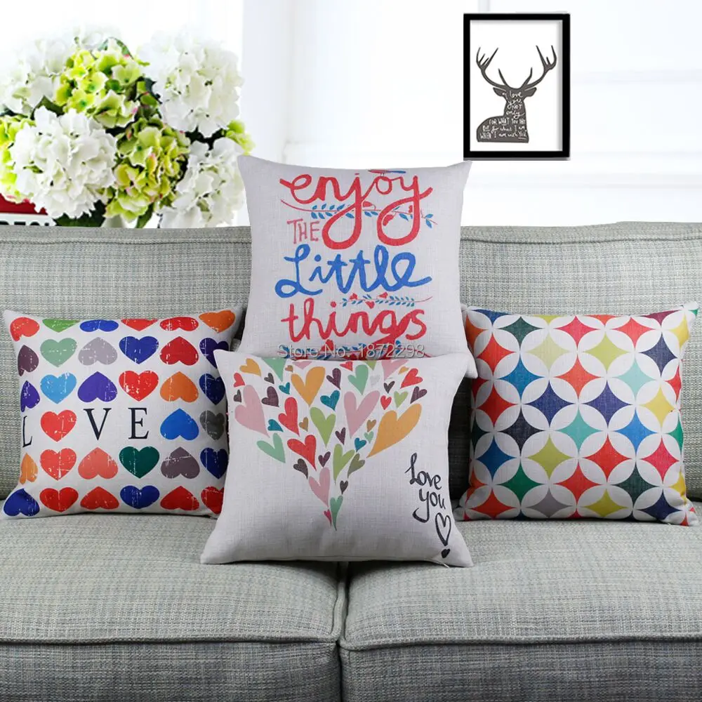 

Free shipping custom 40/45/50/55/60cm polyester/cotton ImItated Linen Digital Print Cushion Cover HT-PCILPC-E-01-04