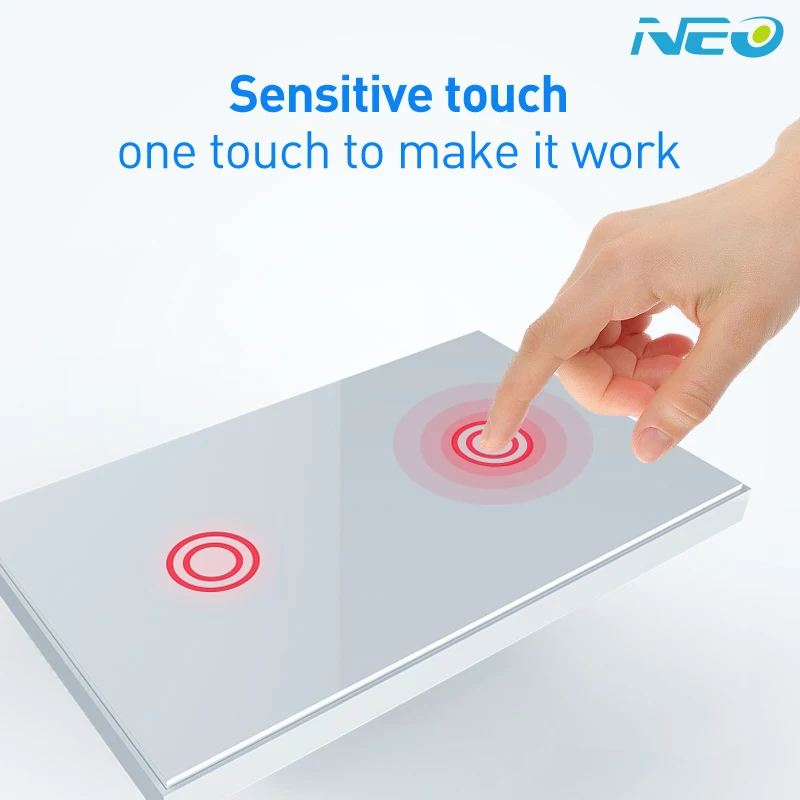 NEO Coolcam Smart Home Z-Wave Plus 2CH US Light Switch Compatible with Z-wave 300 series and 500 series Home Automation