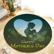 Коврик с рисунком «Счастливый День матери», Круглый уголок, коралловый флис для декора гостиной, 60#80#120 см,, Лучшая цена