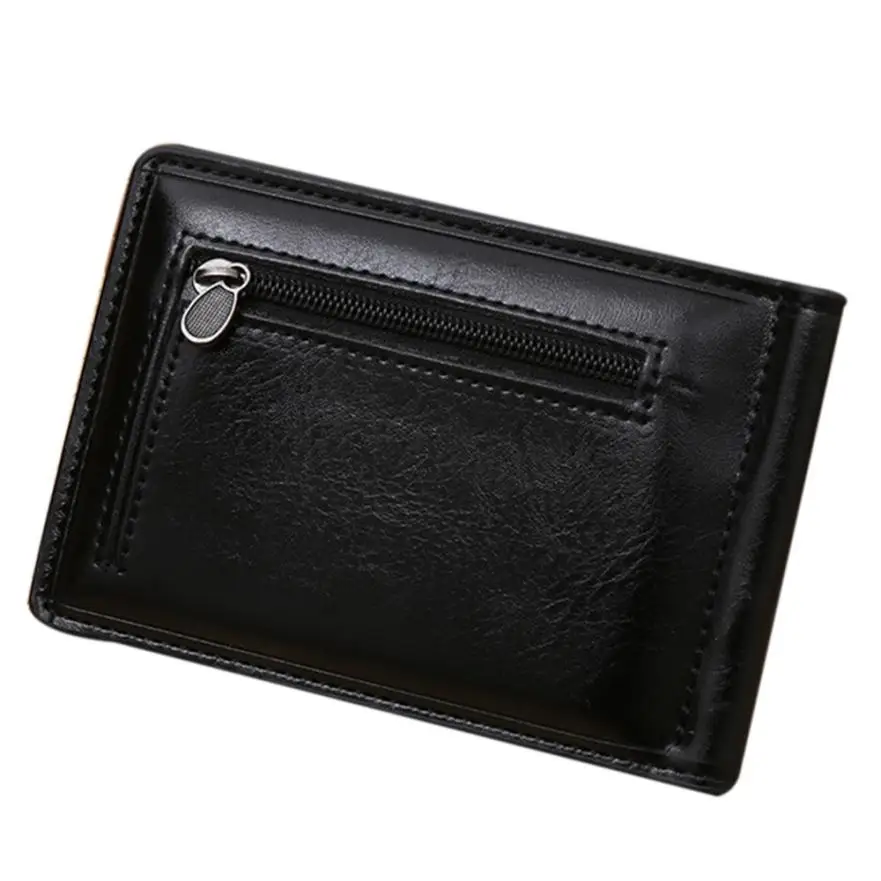 

100% High Quality GUBINTU Brand Men's Mini Zipper Credit Card ID Coin Holder Money Clip Wallet porte monnaie