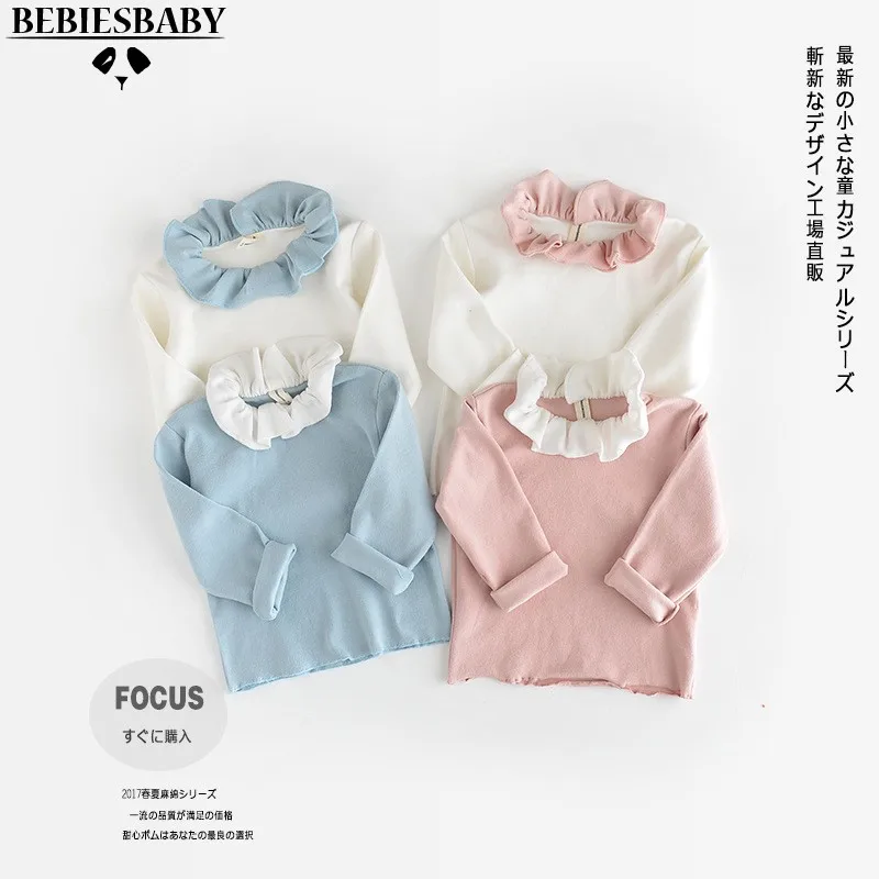 2017 BebiesBaby Tee shirt Kids 4 Colors Floral neck Tops&Blouses Baby Girls Kids Full Long Sleeve Baby Boys Girls Top Shirts 0-3 (14)