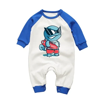 

2017 Autumn/Fall Newborn Baby Rompers Playsuits Squirtle Cartoon Baby Boys One-pieces Jumpsuits Long Sleeve 3-18M Infant Clothes