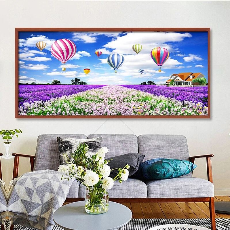 5D Diy Diamond Painting Lavender garden Diamond Mosaic Sets Embroidery