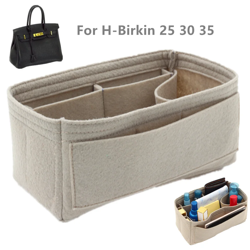 Fits For H Bir kins 25 30 35  Insert Bags Organizer Makeup Handbag Organize Portable Cosmetic base shaper for women handbag bag bottom insert hard bag bottom handbag base shaper box lining plate pad plate shaped shaper holder diy leather bags accessory