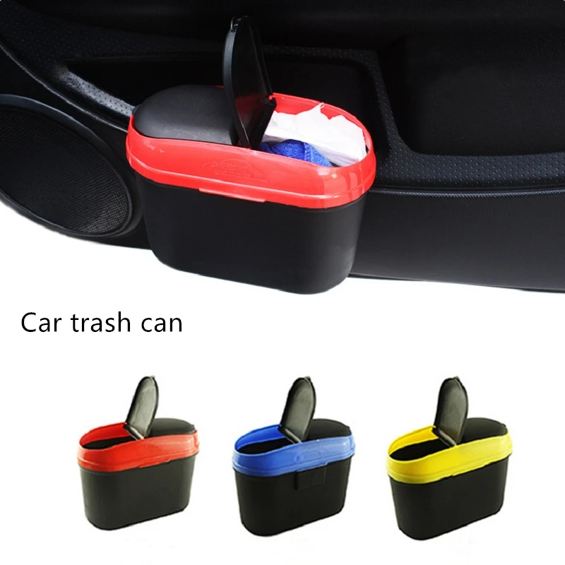

Mini Car Trash Can Suspension Garbage Can Car Storage Box Car Double-open Trash Bin Car Interior Accessories Glove Compartment