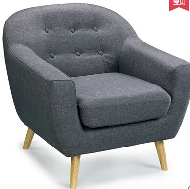 Single recreational sofa chair, cloth art sofa. European cafe dining chair