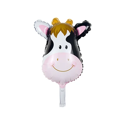 Lucky 100 шт/партия мультфильм животных мини воздушный шар для Бэйби Шауэр шар из фольги воздушные праздничные украшения из шаров Globos Дети Классические игрушки подарок - Цвет: Cow