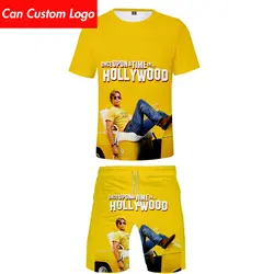 2019 один раз на время в Голливуде комплект из двух предметов футболка и шорты Harajuku Мужская футболка уличная Harajuku больших размеров