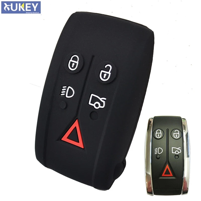 Custodia Protettiva Per Coperture Portachiavi In Silicone A 5 Pulsanti Per Jaguar Xk Xf Xj8 Xk8 Xrr Protezione Per Supporto Pelle 2007-2011 2012 2013