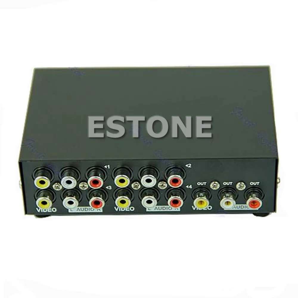 ANENG 4 Port AV Audio Video RCA 4 Input 1 Output Switcher Switch