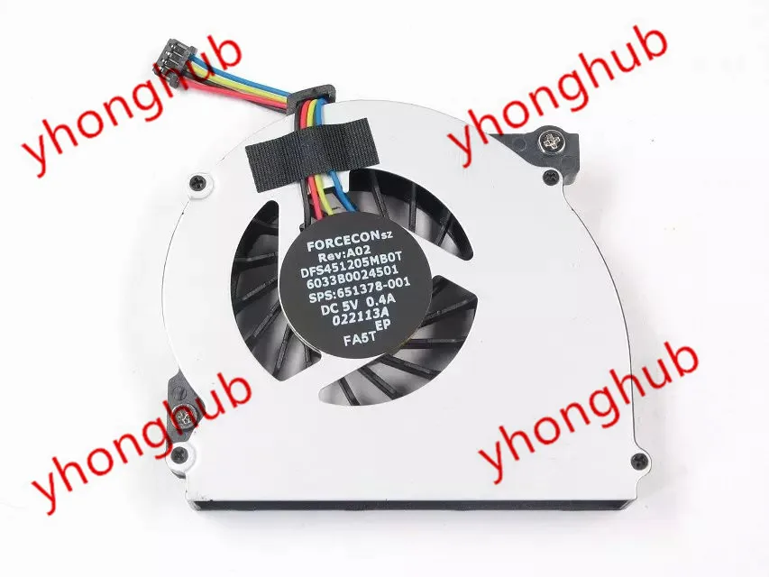 

Вентилятор охлаждения сервера CECON DFS451205MB0T FA5T 651378-001 DC 5V 0.40A