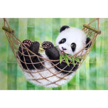 

5D Diy Full Round Diamond Painting Lovely Panda Mosaic Diamond Embroidery New Year Decoration Gifts Diamond KBL