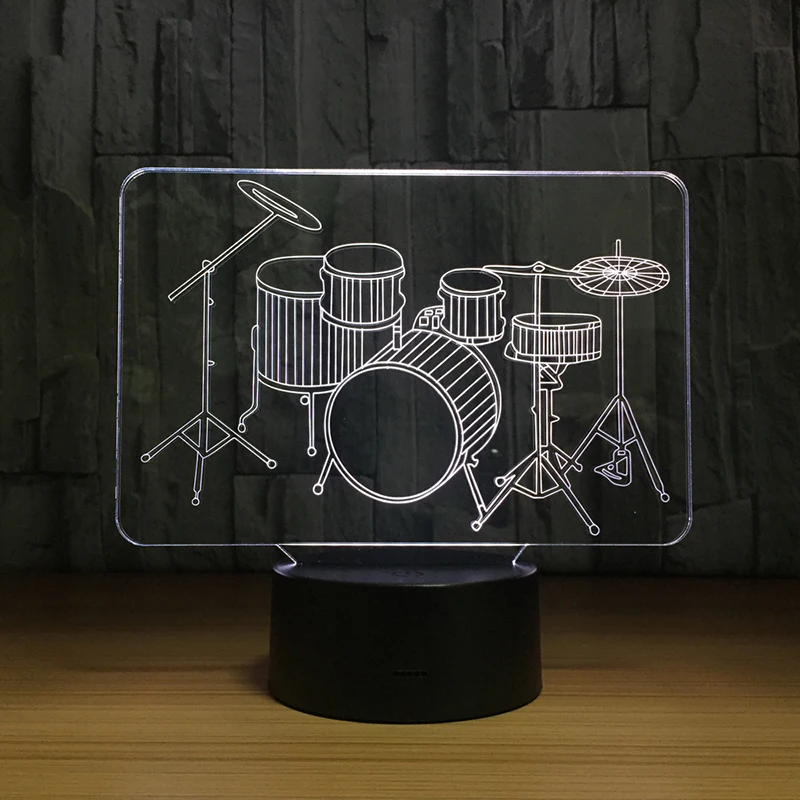 

Lumiwell Creative Drum LED 3D Night Light Set 7 Color Change Remote / Touch Switch