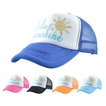 Hello Sunshine/Детская кепка, Детская летняя кепка-бейсболка, сетчатая Кепка для девочек, Кепка от солнца для мальчиков ясельного возраста