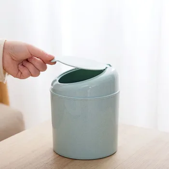 

Flip Desktop Mini Trash Can Pressing Type Trash Bin Paper Basket Table Waste Bin Home Ofiice Garbage Storage Cans Bin