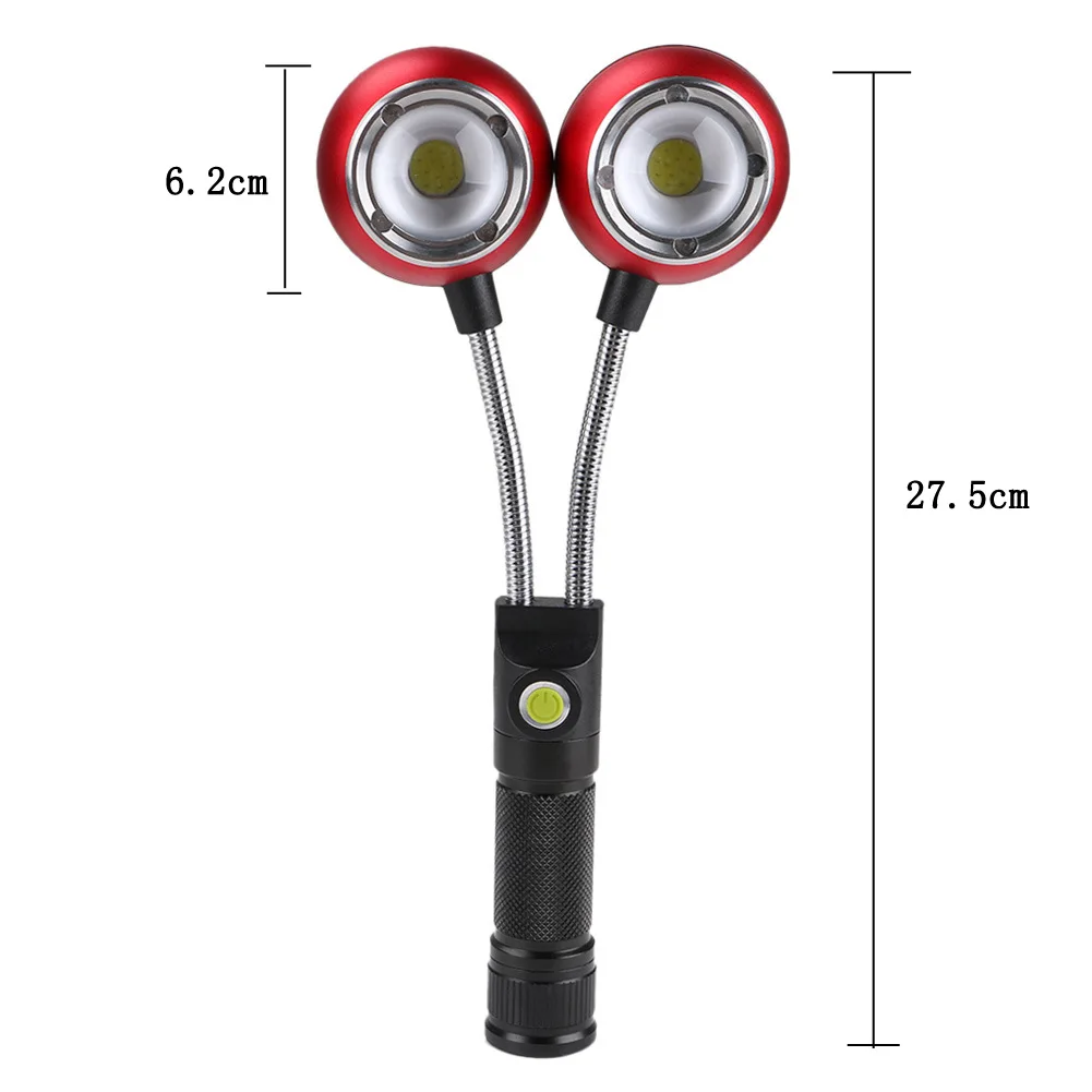 

Flexible Bendable Double Head COB LED Magnet Work Light USB Torch Lamp Rechargeable Light LAD-sale