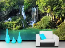 3d комнате обои на заказ росписи нетканые Настенные обои пейзаж водопад украшения живопись 3d обои для стен 3d