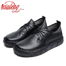 Xiuteng/Женская обувь из натуральной кожи; Новинка года; Модные женские тонкие туфли из мягкой воловьей кожи на плоской подошве; женские лоферы ручной работы