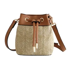 Fashion Bag Female 2019 New Straw Bucket Bag Pu Leather Shoulder Crossbody Bag Luxury Handbags Women Bags Designer Messenger Fashion Bag Female 2019 New Straw Bucket Bag Pu Leather Shoulder Crossbody Bag Luxury Handbags Women Bags Designer Messenger
