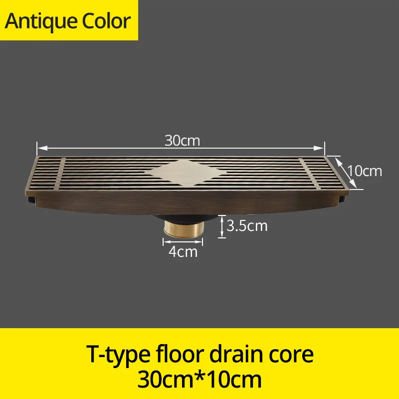 Слив 10*30 см евро античный латунный художественный резной трап крышка душ отходов Слив ванная комната аксессуары для ванной фильтр DL8547 - Цвет: Antique 8548F-T