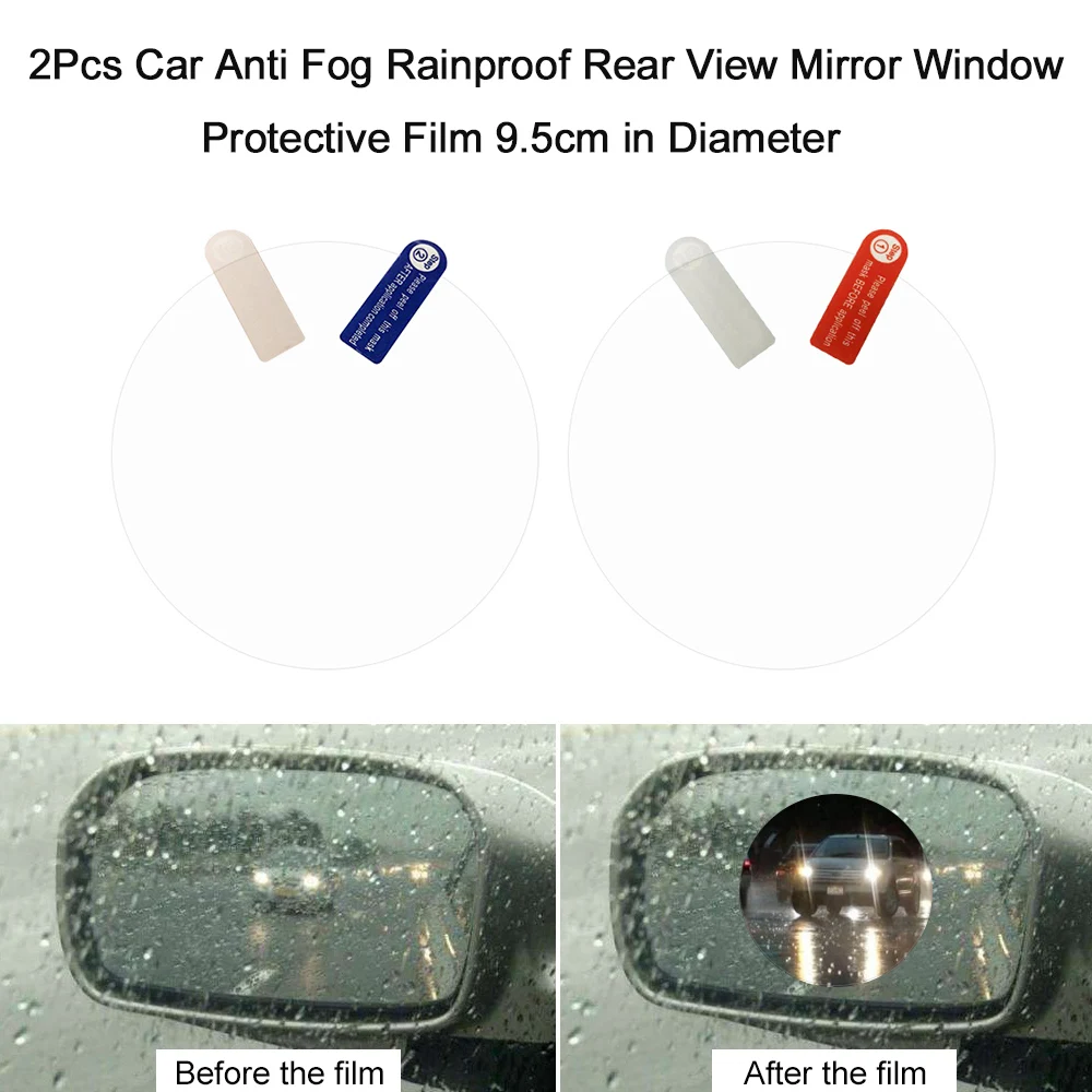 2Pcs Car Anti Fog Rainproof Rear View Mirror Window