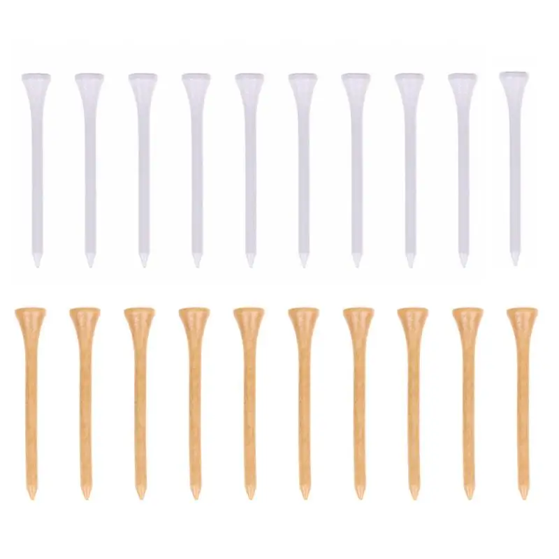

10pcs/lot Wooden Golf Tees Sports Entertainment Accessories Wooden Golf Ball Nails Golf Training Aids Equipment White Wood Color