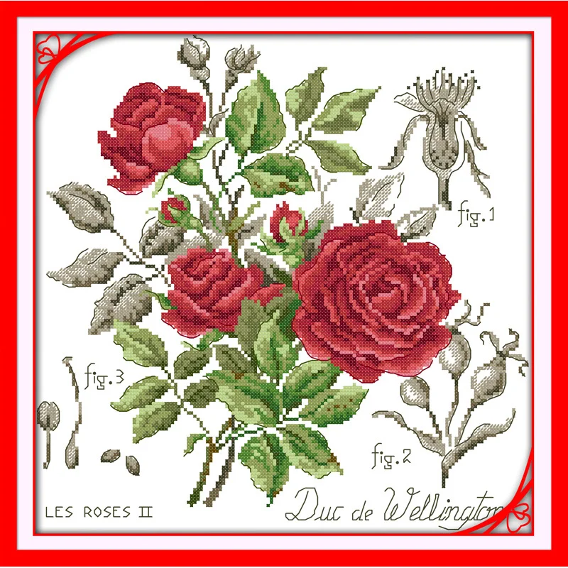Everlasting Love Red Rose (2) китайские наборы крестиков экологичный хлопок чистый Печатный 14