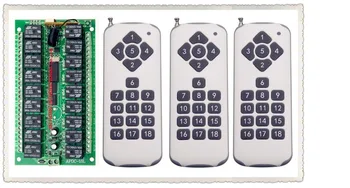 DC 12V 18CH RF Wireless Remote Control Switch System,3 X Transmitter + Receiver,315/433MHZ,Momentary Latched Toggle DC 12V 18CH RF Wireless Remote Control Switch System,3 X Transmitter + Receiver,315/433MHZ,Momentary Latched Toggle
