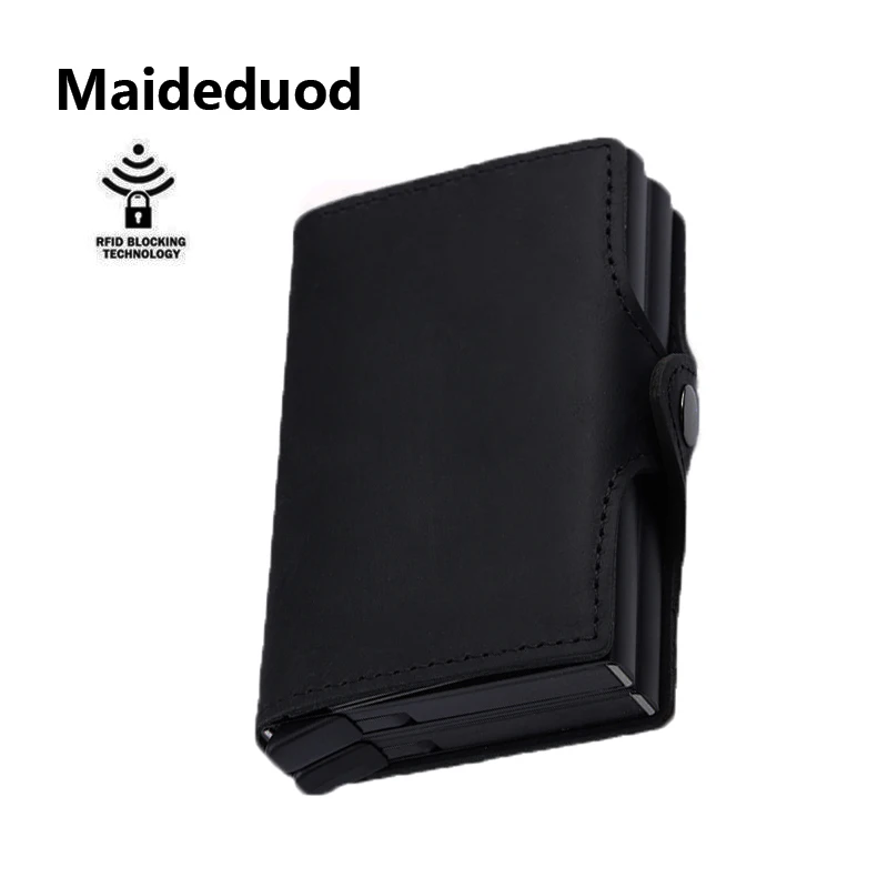Maideduod 2018 RFID Crazy Horse Leather Mini Wallet
