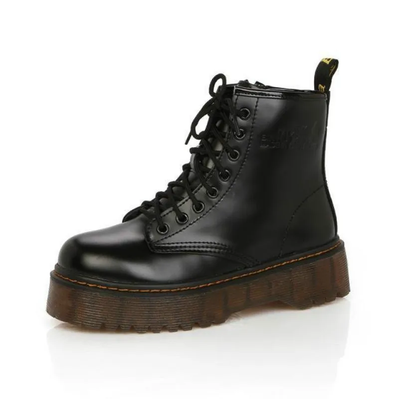 

Botas Women Motorcycle Ankle Boots Wedges Female Lace Up Platforms Autumn Winter soft Leather Oxford Shoes Woman botas mujer